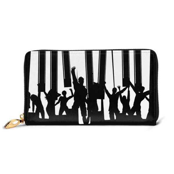 

wallets piano keys party music musician pianist dance gift leather wallet purse card pack holder multifunction adults, Red;black