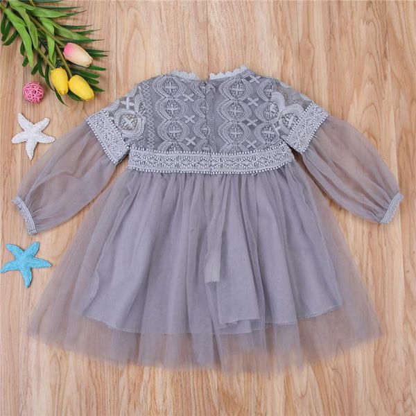 

girl's dresses kids baby girl mesh see through dress long sleeve round neck lace beautiful princess formal tiered for summer, Red;yellow