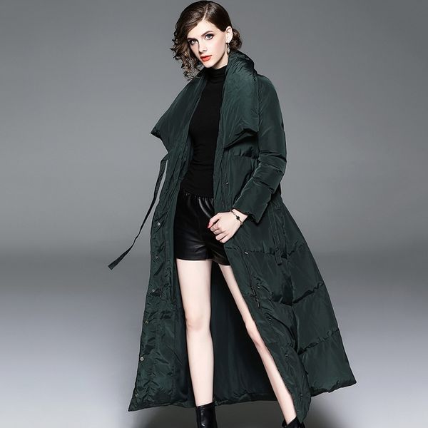 

thickened down jacket 2021 autumn winter new women's wear long white, Black