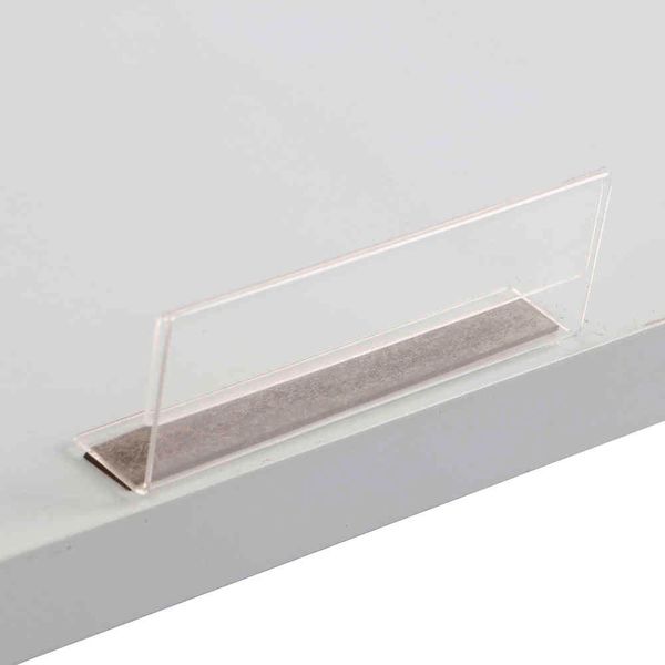 

clear edge label acrylic shelf talker desk sign holder with magnetic strip