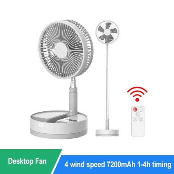 

electric fans 7200mah usb desk fan portable household mini air cooler quiet 4 speeds with timing remote control