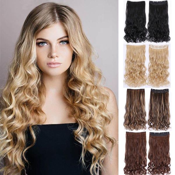 

synthetic wigs wig women long curly hair big wave natural straight a piece of net seamless, Black