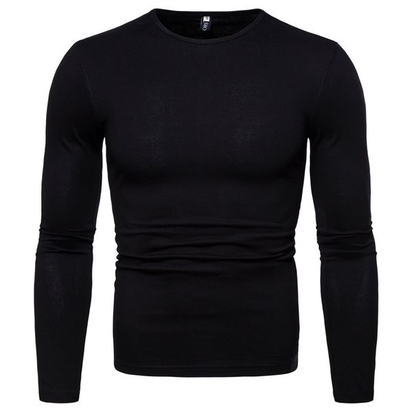 

new 2021 autumn men long sleeve casual fashion t-shirt v09n, White;black