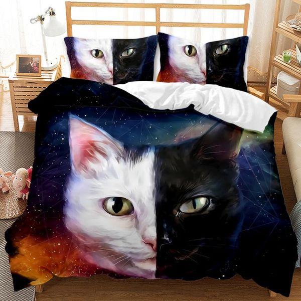 

bedding sets cute cats and dogs set single twin full  king size pet bed aldult kid bedroom duvetcover 3d cool 034