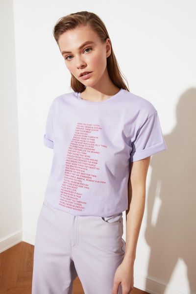 

women's t-shirt trendyol boyfriend knitted twoss21ts2146, White