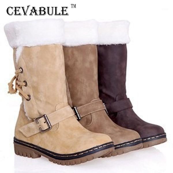 

boots cevabule 2021 snow cotton belt strap winter shoes thigh high demonia warm tyx1, Black