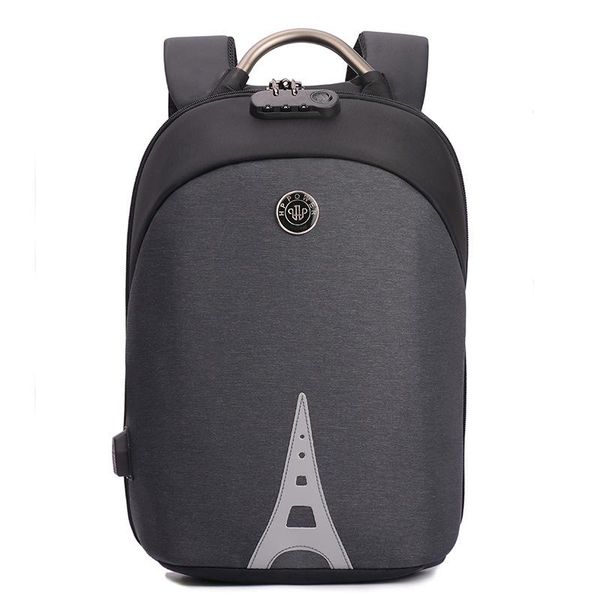 

backpack no key anti theft lock fashion men backpacks luminous 15.6inch usb charging lapmale mochila college school