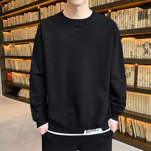 

men's hoodies & sweatshirts t-shirt pure color simple autumn jacket 2021 early spring trend long-sleeved sweater outerwear outlet, Black
