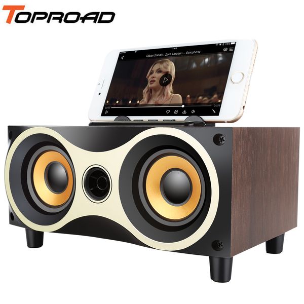 

oad wooden wireless bluetooth speaker subwoofer stero deskspeakers port fm radio aux u-disk mp3 caixa de som with mic