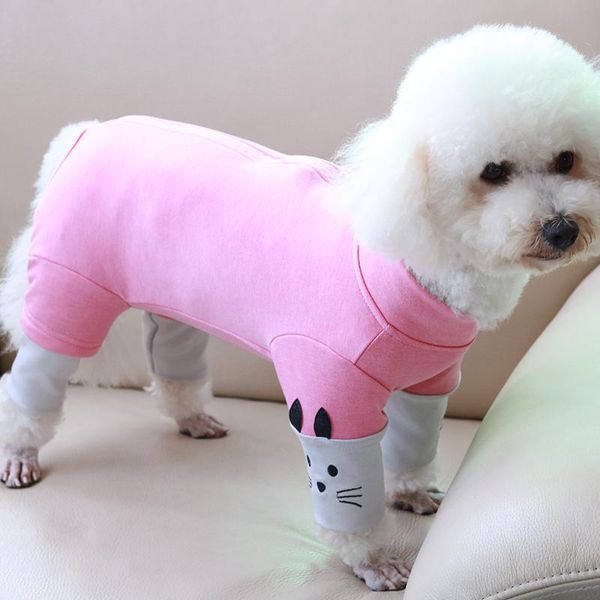 

dog apparel pet jumpsuit puppy autumn/winter clothes 100%cotton protect belly overalls for small dogs pajamas zipper sweatshirt poodle