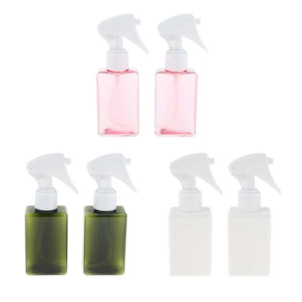 

2 pieces empty clear spray bottles liquid refillable container