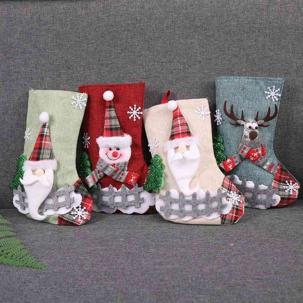 

christmas decorations candy gift bag decoration props santa snowman socks medium 32