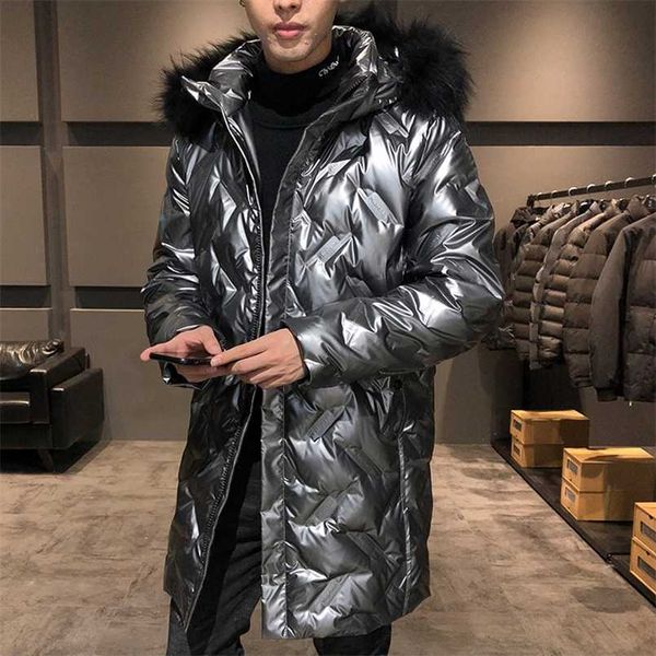 

winter men jacket duck down parkas jacket men's thick warm snow parka detachable hooded overcoat windbreaker warm coats 220105, Black