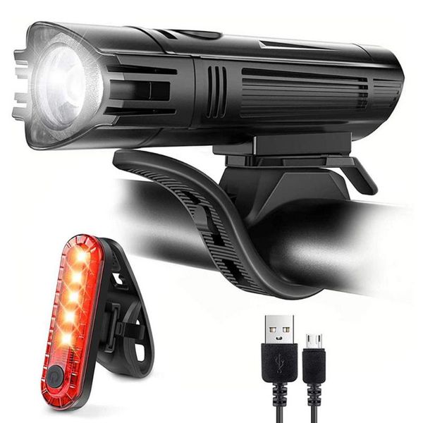 

bike lights light set usb rechargeable bicycle headlight and tail
