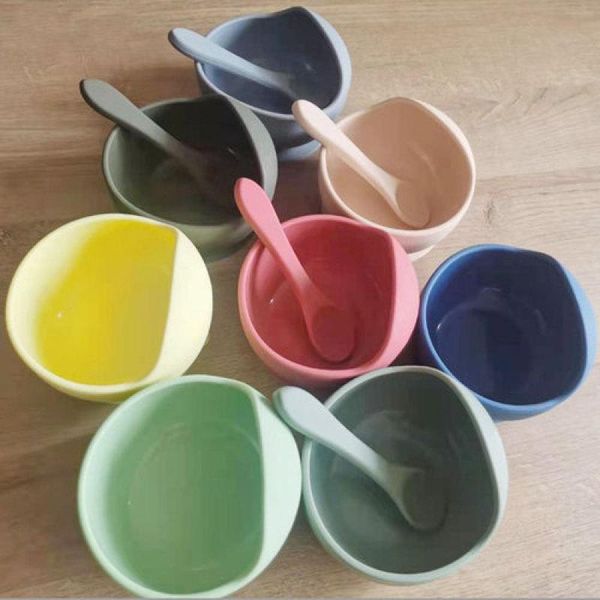 

bowls silicone baby feeding tableware set non-slip bowl with waterproof spoon, plate 1