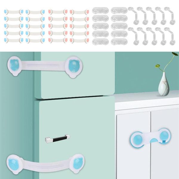 

10pcs child safety strap locks baby locks for cabinets and drawers toilet