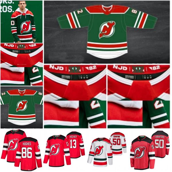 

youth new jersey devil 2021 reverse retro jersey corey crawford jack hughes gusev pk subban hayden hischier schneider palmieri greene wood, Black