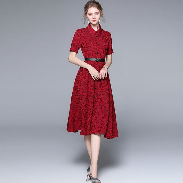 

100% polyester fashion new women floral printing shirt dress turn-down collar sashes sliming runway vestidos long party dresses, Black;gray