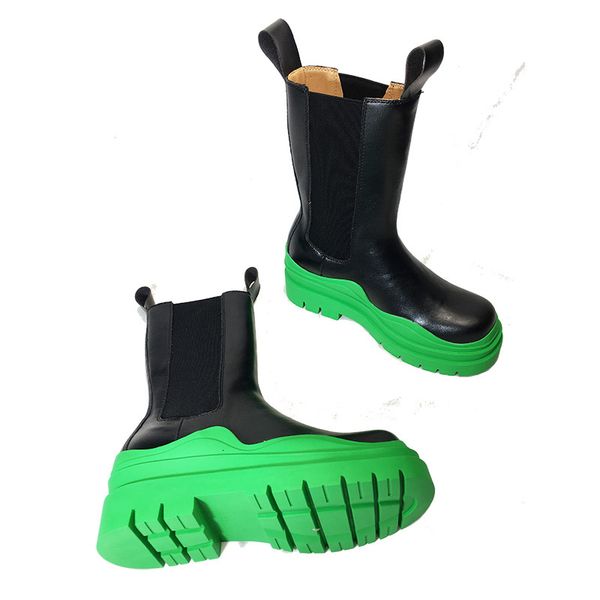 

boots autumn green bottom mid-calf platform chelsea women booties pem1, Black