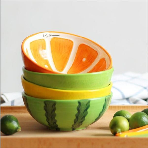 

bowls household dinner bowl cute watermelon ceramic rice hand-painted fruit creative 5 inch dessert children's