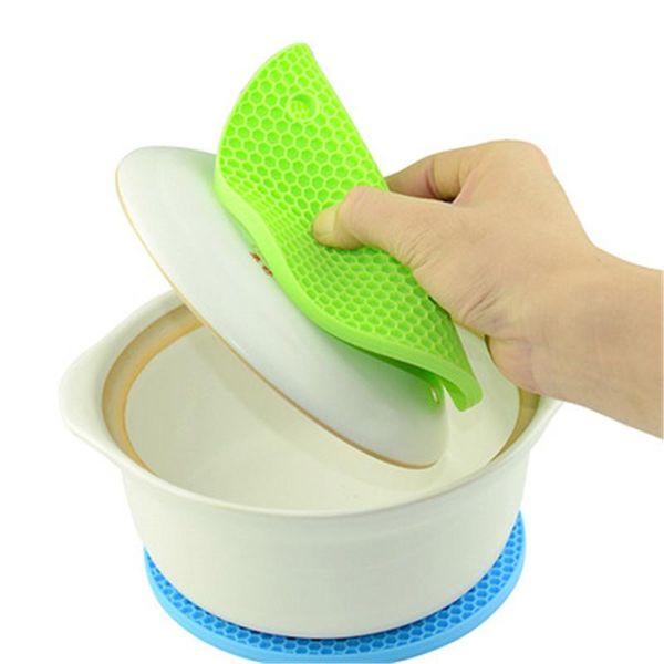 

mats & pads 1pcs multifunctional round heat resistant silicone mat drink cup non-slip pot holder table placemat kitchen accessories