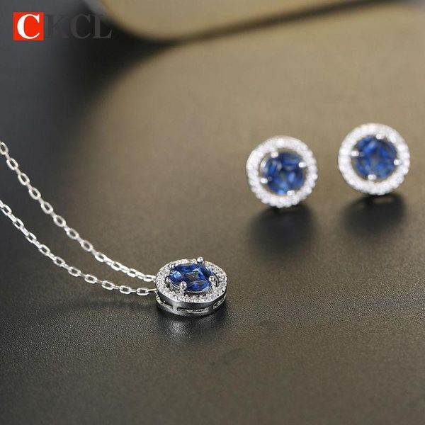 

earrings & necklace bride wedding jewelry set fine jewellry for women party gift gem necklaces 3 colors br3117-ne, Silver