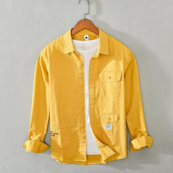 

2021 new 100% algodo primavera novo design de manga comprida camisa masculina marca casuais para homem slido confortvel camisas masculinas z, White