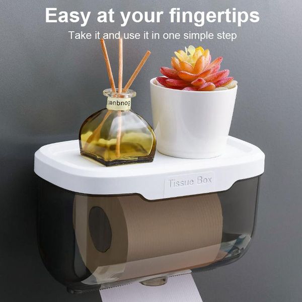 

tissue boxes & napkins transparent box punch-paper holder candy color waterproof visual pumping roll storage with shelf