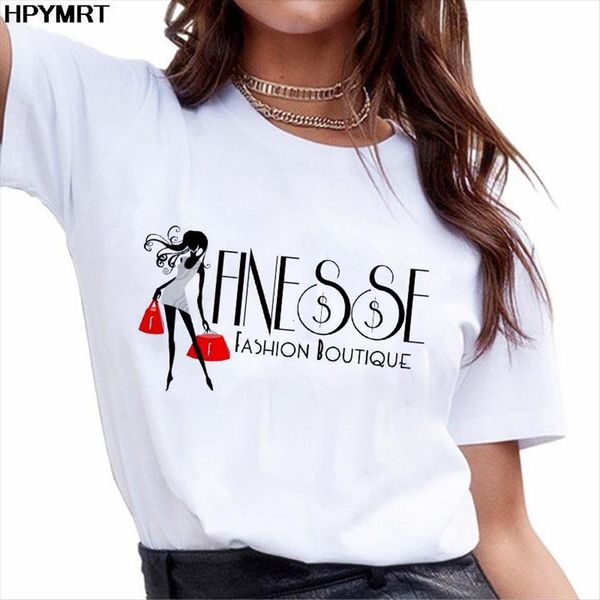 

fashion boutique print streetwear women oversized clothing tee harajuku woman, White