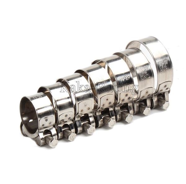 

motorcycle exhaust system universal 17mm-130mm duty 100% stainless steel banjo clamp clip for slip-on type muffler
