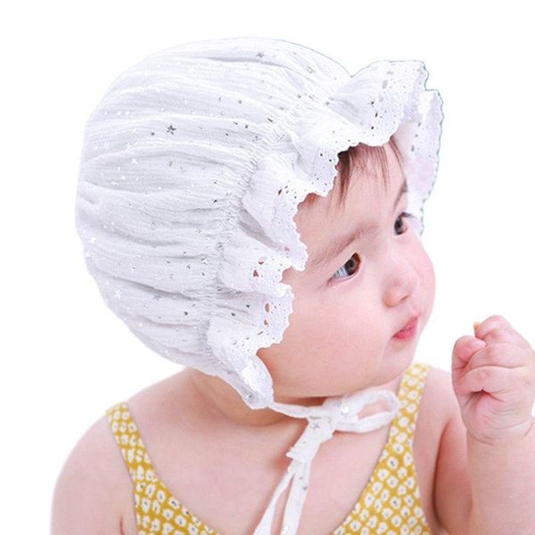 

caps & hats baby girls hat born pography props lolita lace cute princess toddler summer girl bonnet gifts turban accessories, Yellow