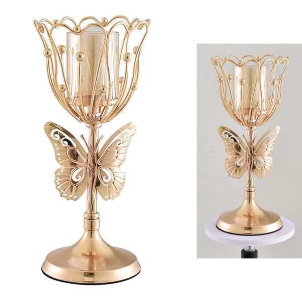 

golden plated candle holder table centerpieces xmas decor candlestick home