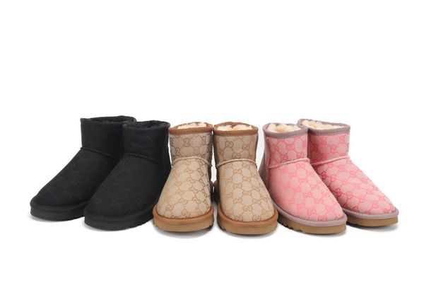 

5854 new women snow boots fashion winter boot classic mini ankle short ladies girls womens booties triple black chestnut navy pink shoes