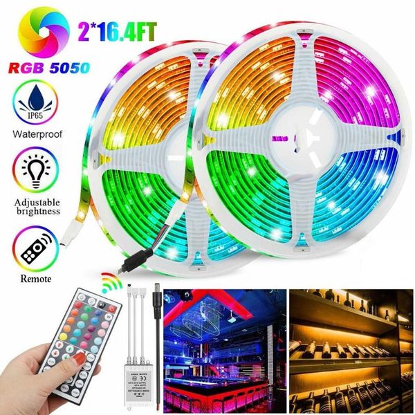 

led strip 10m 3528 smd rgb 600 led strip light string tape+44 key ir remote control ribbon glow party supplies remote control
