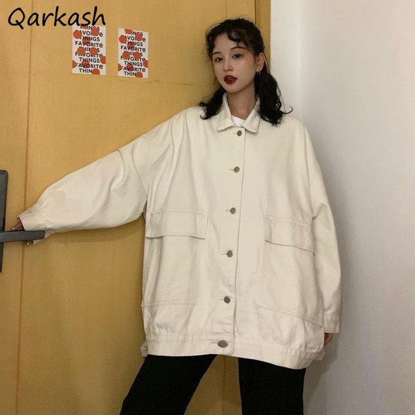 

women's jackets women spring chic harajuku simple retro safari style all-match oversize daily bf cargo coats solid black ulzzang studen, Black;brown