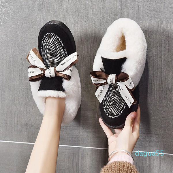 

warm flat women snow 100% natural fur plush furry, Black