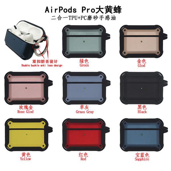 

luxury earphone cases for man airpods pro 3 silicon tpu shockproof protective cover with keychain apple air pods 1 2 bluetooth handsent hard