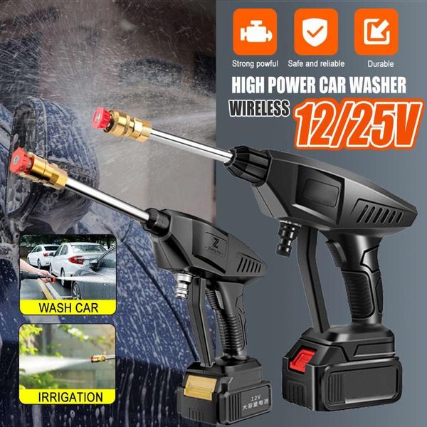 

15000 ma 30bar electric car washer 156/240w high pressure spray nozzle cordless adjust water guns lance washer jet tool
