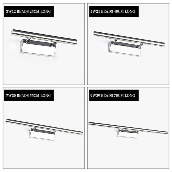 

wall lamp mirror led bedroom cabinet stainless steel bathroom toilet vanity
