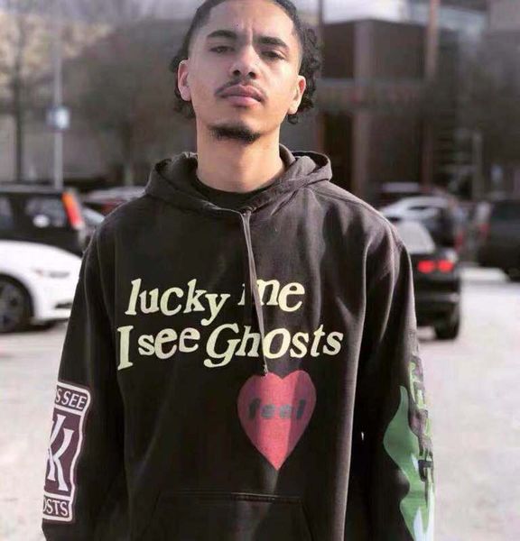 

2021 new kanye west kids see ghosts printed women hooded sweatshirts pullover hiphop oversized men casual hoodie blq6, Black