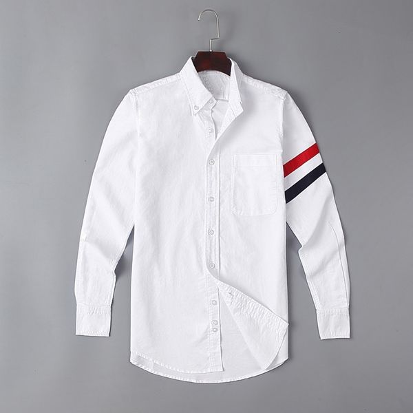 

men's casual shirts long sleeved shirt, oxford classic stripe, casual, cotton, with pocket, fashion, 19ss,  2xl # g71, White;black