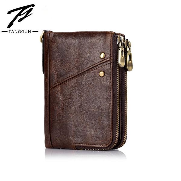 

wallets genuine leather card holder men standard money bag male vintage short purse 2021 small slim mini magic, Red;black