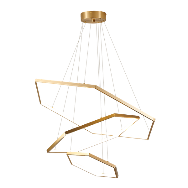

pendant lamps luxury real brass chandelier lights personality 3 tier hexagon suspension lamp for home el villa lobby decoration arrival