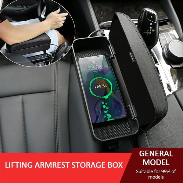 

car organizer accessories seat automobile wireless charging seam storage box adjustable armrest trunk