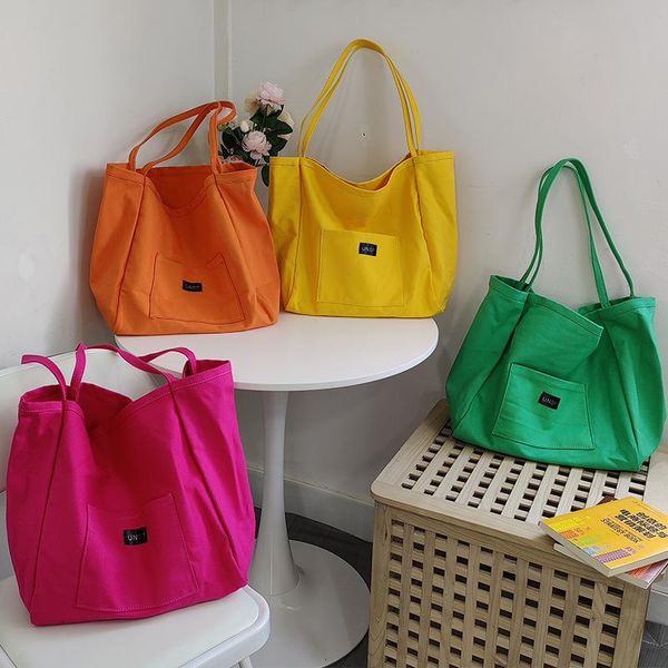 

evening bags student bag canvas large capacity 2021 summer shopping computer simple shoulder casual handbag art girls