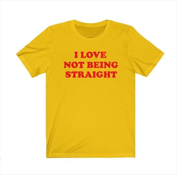 

i love not being straight women t shirt red letter print cotton casual funny for lady girl tee hipster, White