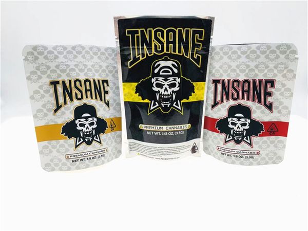 

insane bag 3.5g smell proof bags vape packaging for vaporizer mylar zipper bags