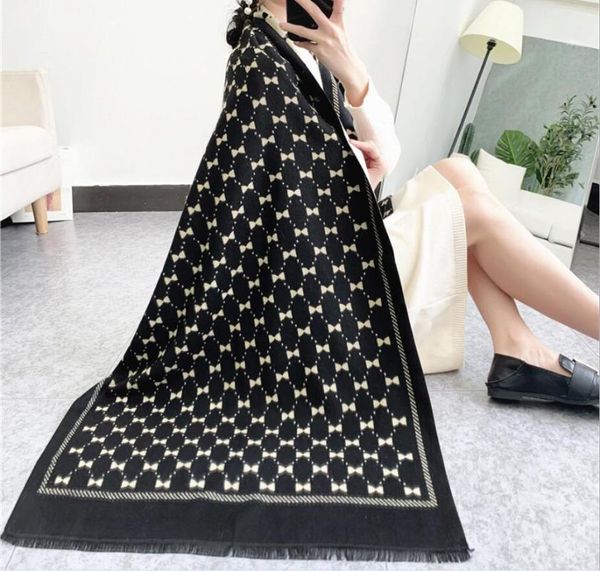 

sweet luxury mini bows winter scarf women cashmere warm foulard lady scarves thick soft bufanda shawl wrap office, Blue;gray