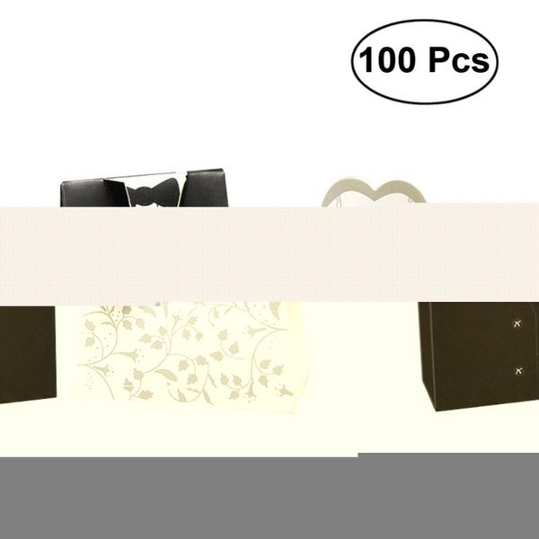 

gift wrap 100 pcs creative bride & groom wedding box tie suit and dress-style candy