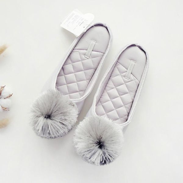 

slippers autumn winter warm women home soft non-slip indoor shoes cute house slip on flat slides ladies fur, Black